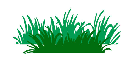 Vector icon of grass leaves. cartoon illustration. Green Grass, White isolated backgroundのイラスト素材