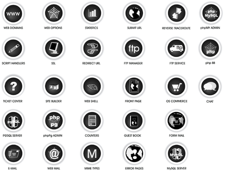 Illustration of 28 web black and white icons in high resolution easy to useのイラスト素材