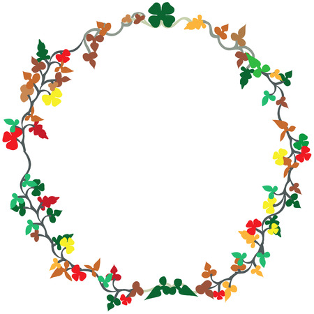 Floral vector illustration of a wreath isolated on white backgroundのイラスト素材