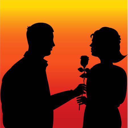 Romantic Gesture At Sunsetのイラスト素材