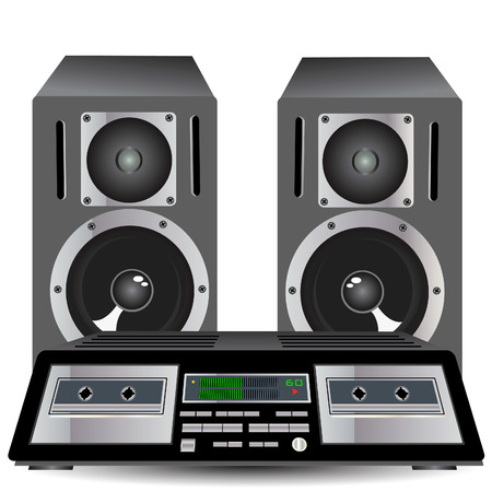 Cassette player with loudspeakersのイラスト素材