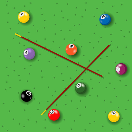 illustration of colored seamless billiard background.
