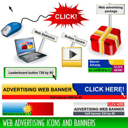 Icons and bannersのイラスト素材