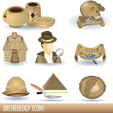 Archeology iconsのイラスト素材