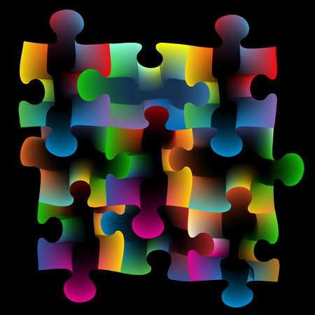 Abstract illustration of colorful puzzle background.のイラスト素材