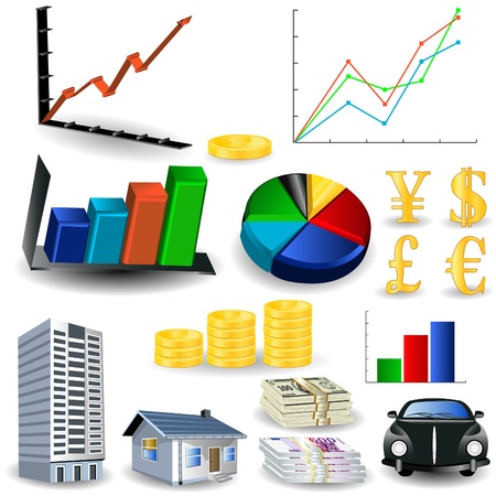 Statistic graphs tool kit, with different elements you can combine.のイラスト素材
