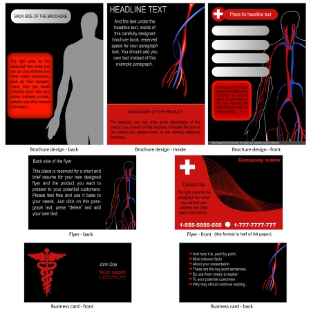 Medical stationary 2 - brochure design, flyer design and business card design in one package and fully editable のイラスト素材