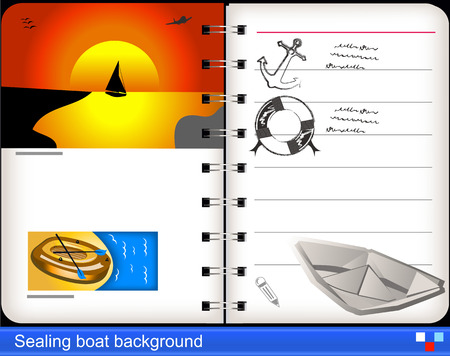 Sealing boat backgroundのイラスト素材
