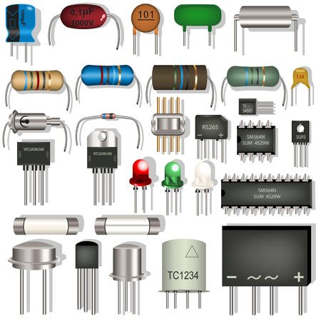electronic componentsのイラスト素材