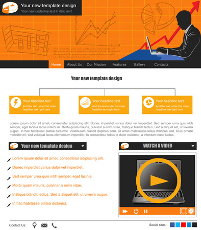 Website template design along with icons and images  Business accounting related  のイラスト素材