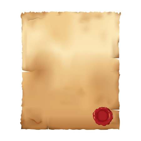 Old scroll with wax sealのイラスト素材