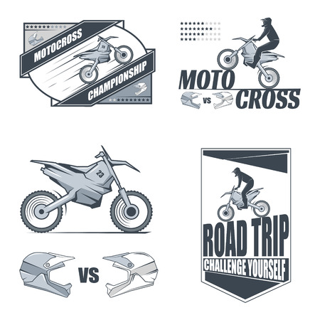 Vector motocross labels.のイラスト素材