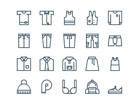 Clothing. Set of outline vector iconsの写真素材