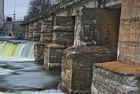 A bridge over waterwayの写真素材