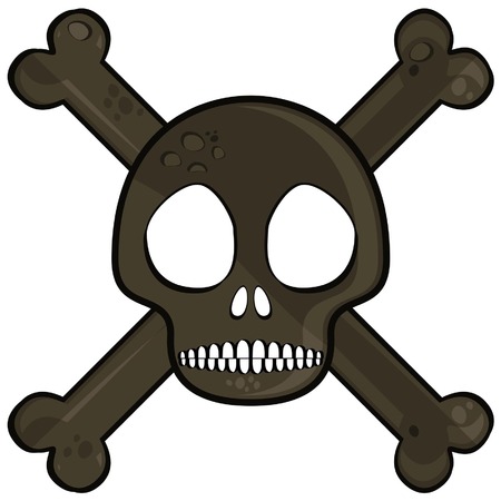 simple skull black isolated on white backgroundのイラスト素材