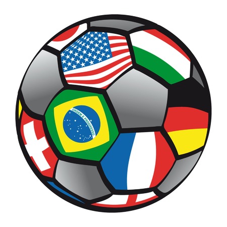 balloon of foot with flagsのイラスト素材