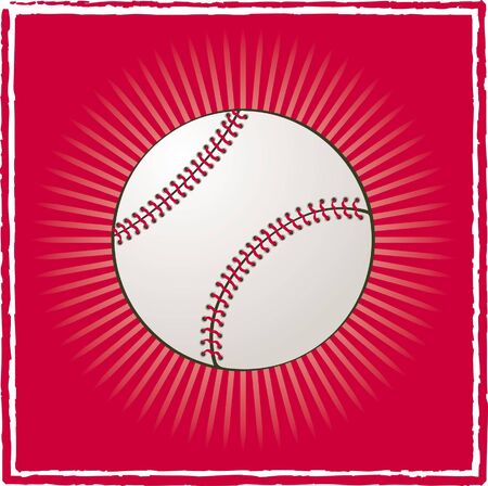Ball baseball on a red backgroundのイラスト素材