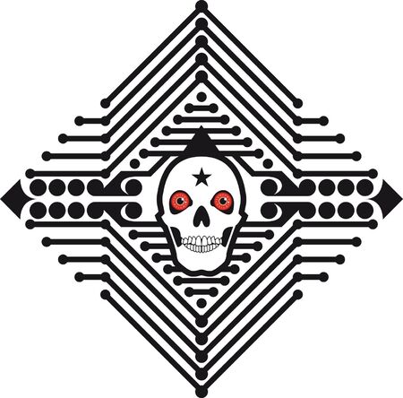 face of death with red eyesのイラスト素材