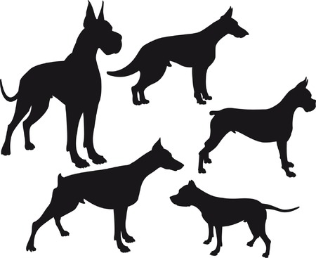 silhouette of dogsのイラスト素材