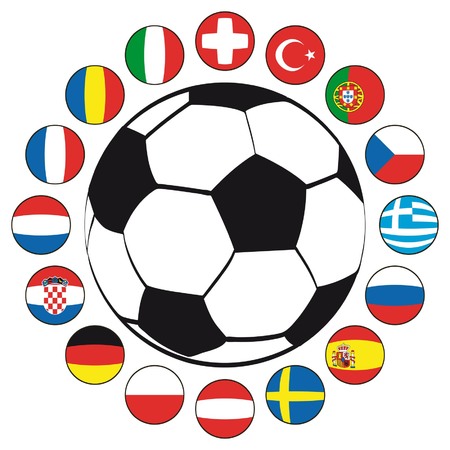 Soccer ball with flags of European countriesのイラスト素材