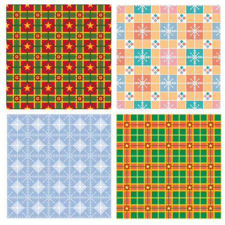 Four Christmas paper modern and classicのイラスト素材