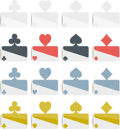  Poker symbols isolated on white backgroundのイラスト素材