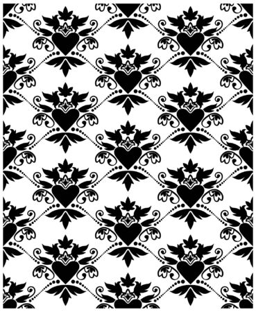 Pattern baroque with heartのイラスト素材
