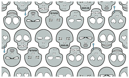 Pattern with skullsのイラスト素材