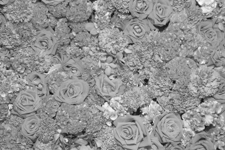 background of flowers, black and white effectの写真素材