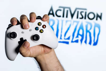 Kazan, Russia - August 7, 2021: Activision Blizzard, Inc. is an American video game holding company....