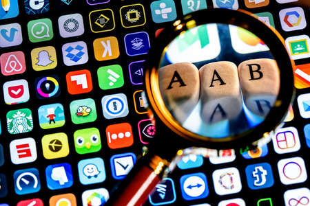 Kazan, Russia - August 15, 2021: Android App Bundle (AAB) is a new application distribution format...