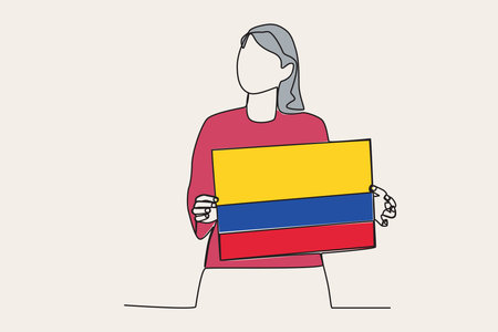 A simple and big house architecture with a chimney and a garage. Housing one line illustration.のイラスト素材