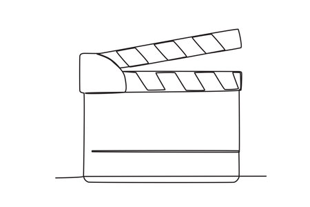 A clapper board for shooting. Director one-line drawingのイラスト素材