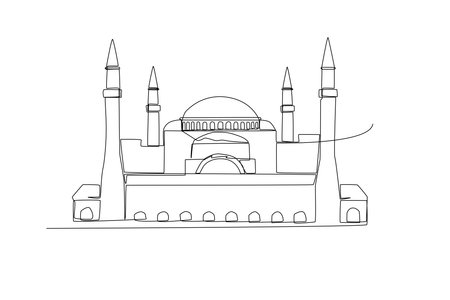 Hagia Sophia in Istanbul Turkey line artのイラスト素材