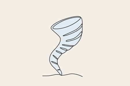 Color illustration of a tornado. Hurricane one-line drawingのイラスト素材