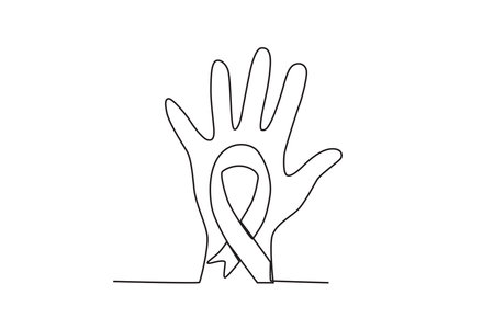 A concept of opposing violence against women. International day for the elimination of violence agains women one-line drawingのイラスト素材