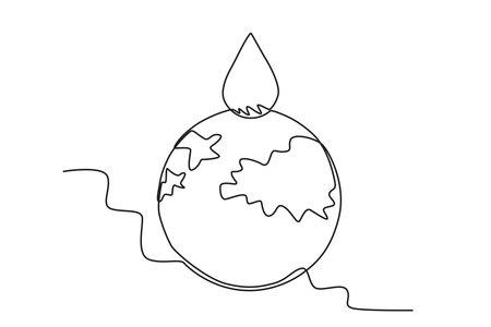 Water is needed by all humans on earth. world water day one-line drawingのイラスト素材
