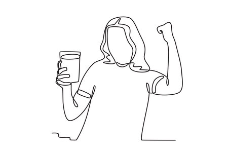 Water is very important in life. World water day one-line drawingのイラスト素材