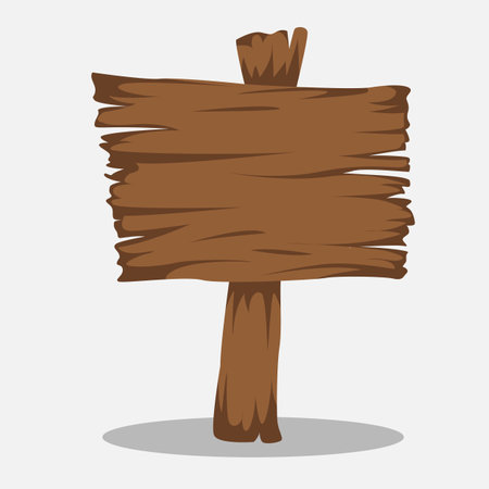 wooden board for an inscription, vector graphics, detailed flat, pirates, wood.のイラスト素材