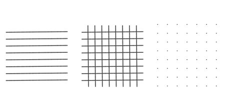 Vector hand drawn paper notes line, cell, dot. A simple notepad in doodle style. I drew the outline with a pencil.のイラスト素材