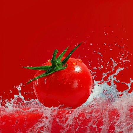 Photo of a fresh tomatoの素材