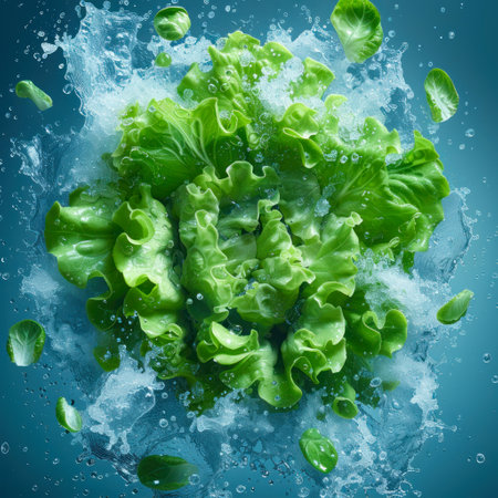 Photo of a fresh lettuceの素材