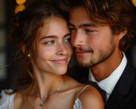 Photo of a couple in weddingの素材