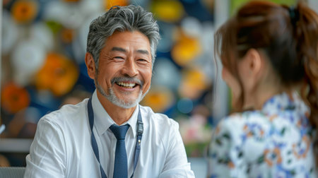 Photo portrait of a smiley manの素材
