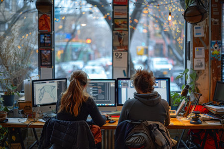 Photo of a focused employee works in an officeの素材