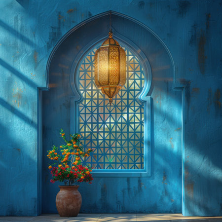 Photo of an Arab room with Islamic decorの素材