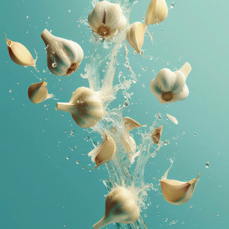 Photo of a fresh garlicの素材