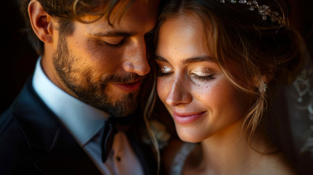 Photo of a couple in weddingの素材