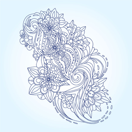 Flower pattern for coloring pageのイラスト素材