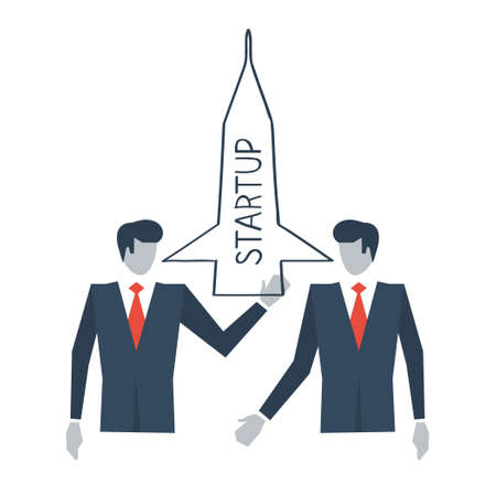 Business men discussing a startupのイラスト素材